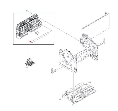 HP RM1-4023-000CN Transfer roller assembly - Long metal shaft with ...