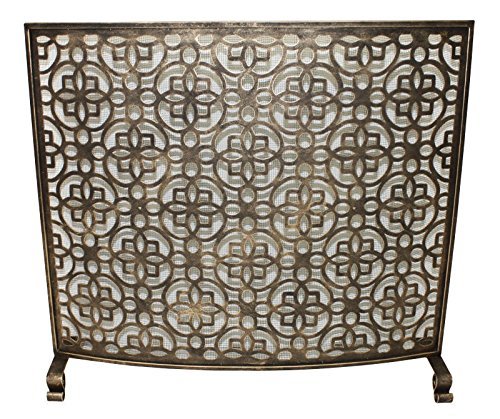 FIREPLACE SCREENS - BRIGHTON PAVILLION CURVED FIREPLACE SCREEN - BURNISHED GOLD