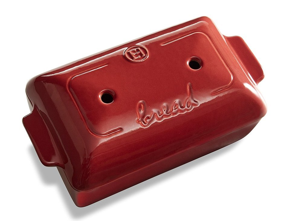 Emile Henry Made In France Flame Bread Loaf Baker, 9.4 x 5", Burgundy N3