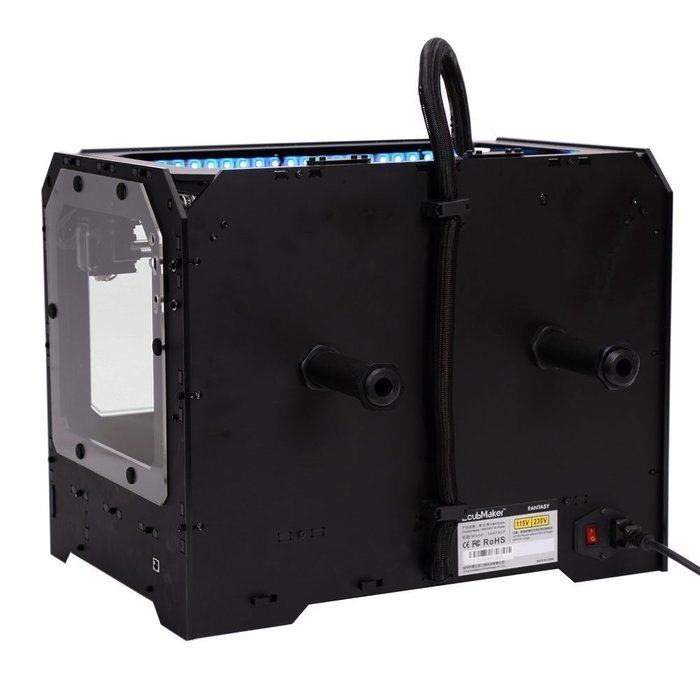 EcubMaker 3DPrinters,FANTASY II Black Enclosed Frame FDM Dual Extruder Works With ABS And PLA N5