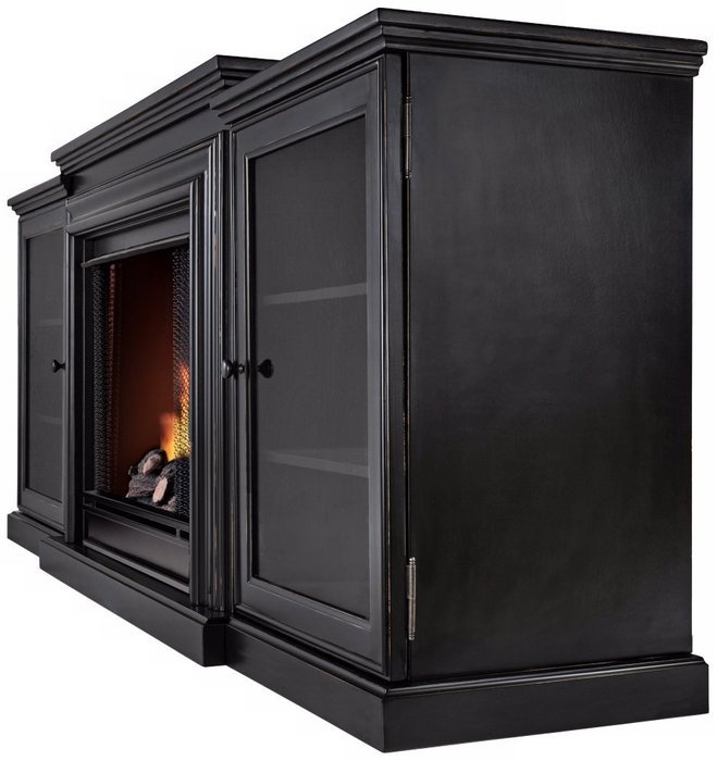 Real Flame Frederick Entertainment Center Ventless Gel Fireplace - Blackwash N3
