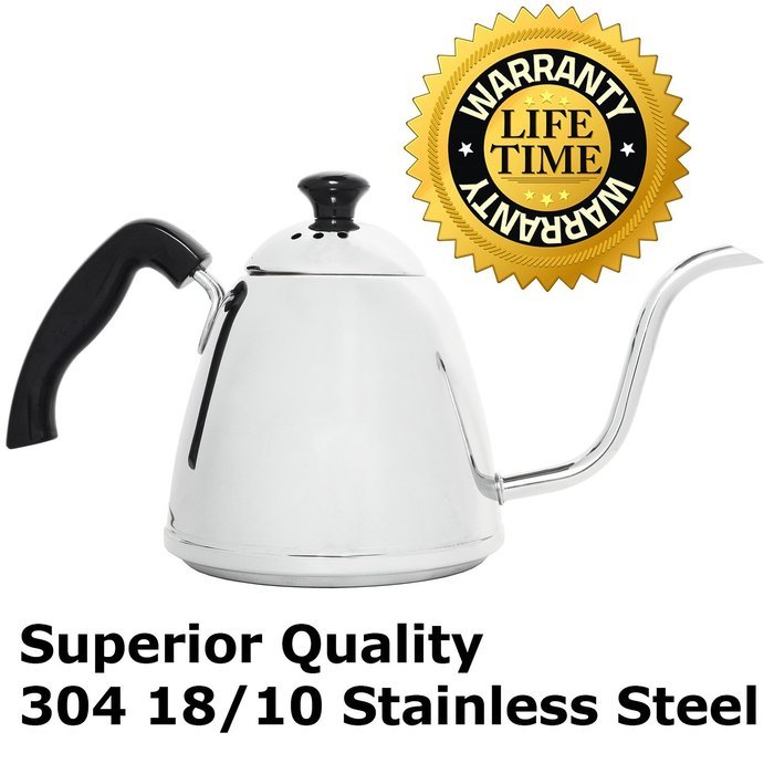 Steel Coffee Pour Over Kettle for Coffee and Tea Premium 18/10 304 Stainless Coffee Maker for Camping Stove Top... N2
