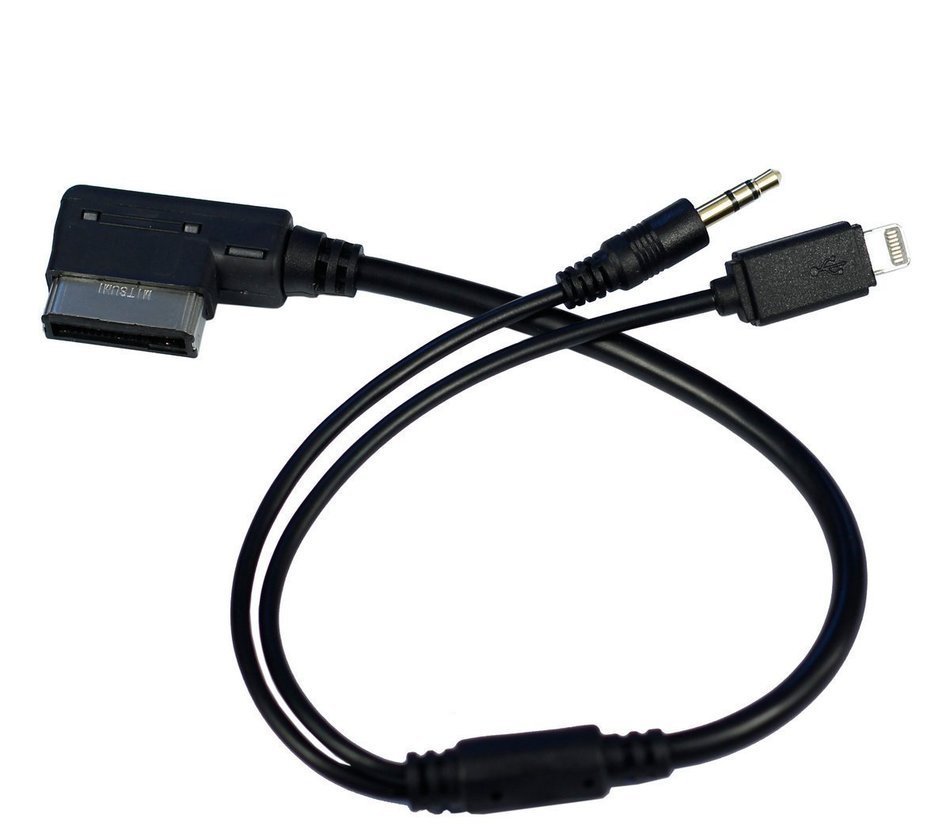 TurnRaise AMI MMI + 3.5mm AUX + 8-Pin Charge Adapter Cable for iPhone 5 5S 6 Plus iPod iPad Fit Audi A3 A4 A5... N6