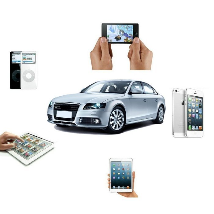 TurnRaise AMI MMI + 3.5mm AUX + 8-Pin Charge Adapter Cable for iPhone 5 5S 6 Plus iPod iPad Fit Audi A3 A4 A5... N7