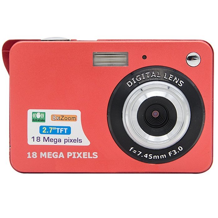 SSstar Digital Camera 8X Digital Zoom HD 720P 18MP 2.7 inch TFT LCD Screen Digital Video Camcorde (Red) N4