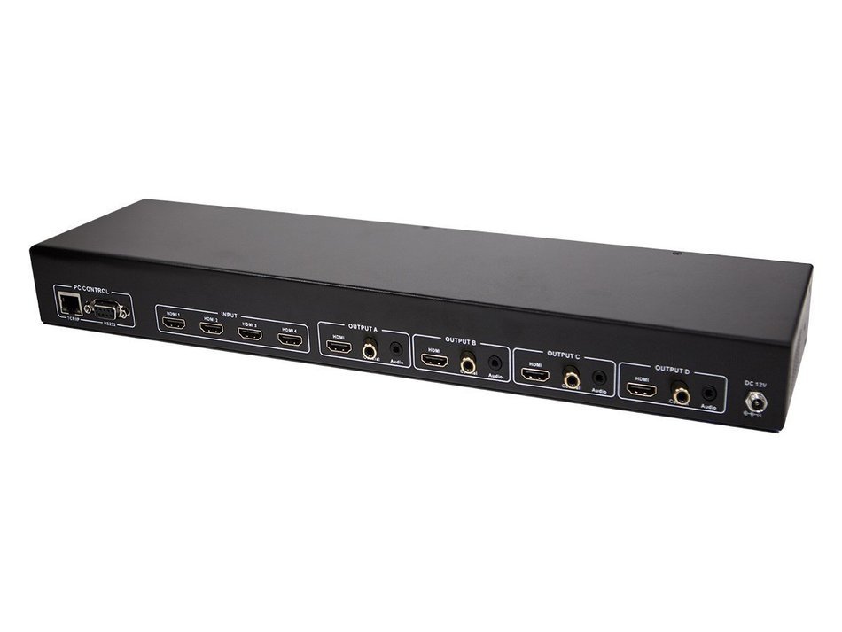 Monoprice Blackbird 4k 4x4 HDMI Matrix with 4x Coax Out N3
