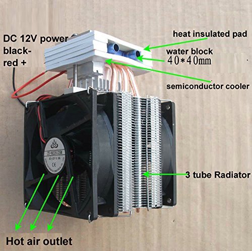 Qianson Thermoelectric Peltier Semiconductor Refrigeration Water Cooling System Cooler Fan TEC1-12715 Assembled N7