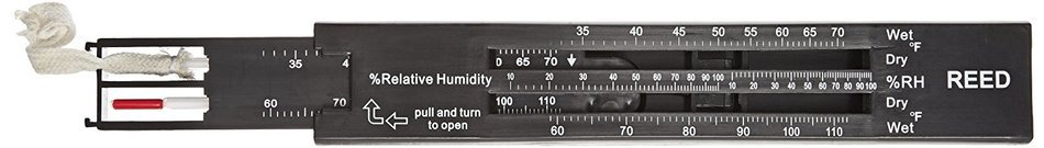 Reed 12-7012 Red Spirit Fill Sling Psychrometer, 25 to 120 Degrees F Temperature Range, +/-5% RH Accuracy
