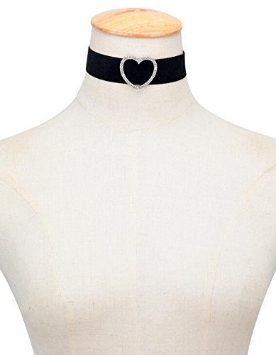 Diy Classic Black Choker Necklace Velvet Stud Heart Ribbon Necklace Extender Chain N4