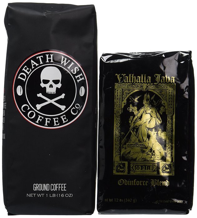 Death Wish Coffee & Valhalla Java Variety Bundle Deal, Fair Trade and USDA Certified Organic, Whole Bean Coffee N2