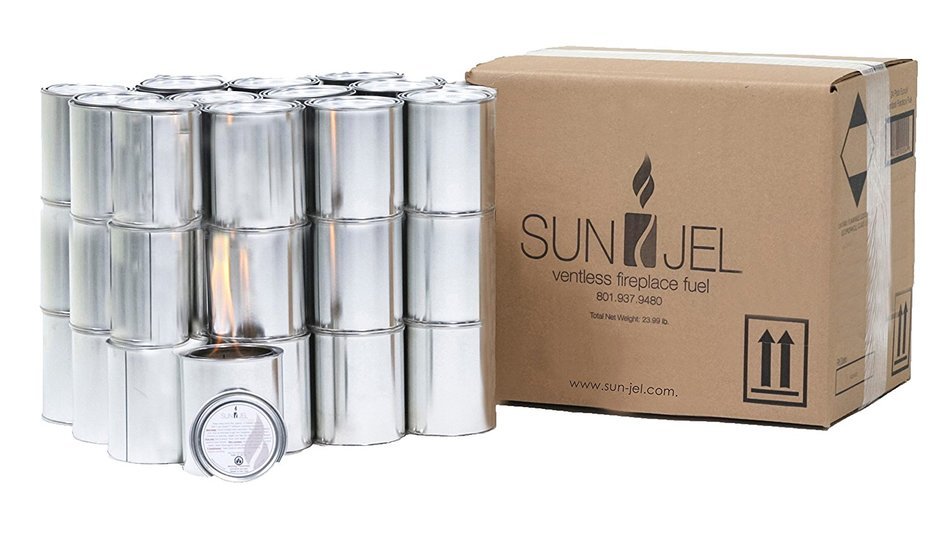 SunJel Fume-free Firespace Gel Fuel Canister, Pure Gel, 24-Pack N16
