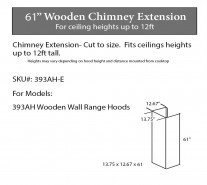 ZLINE 61 in. Wooden Chimney Extension for Ceilings up to 12.5 ft. N4