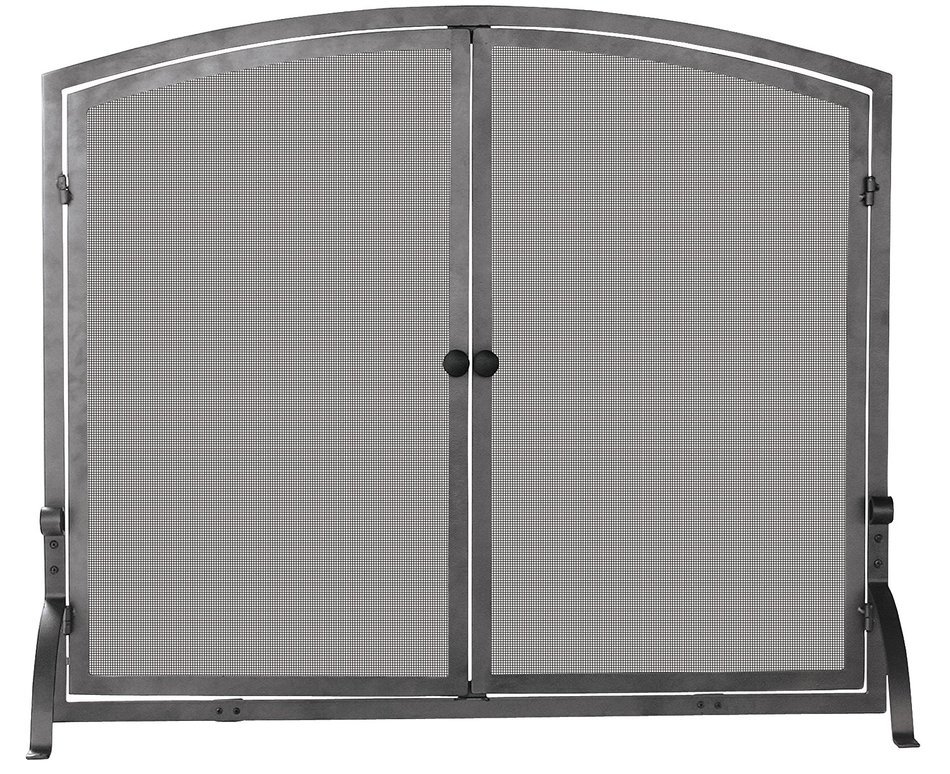 UniFlame Single Panel Olde World Iron Screen with Doors, Large