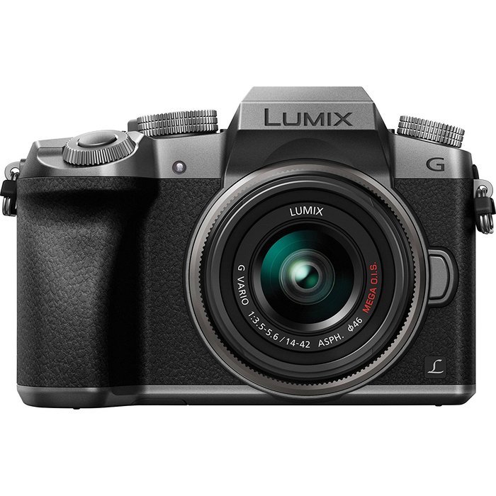 Panasonic LUMIX G7 Interchangeable Lens (DSLM) Camera Kit with 14-42mm Lens - Silver + Panasonic LUMIX G Vario... N5
