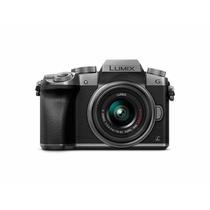 Panasonic LUMIX G7 Interchangeable Lens (DSLM) Camera Kit with 14-42mm Lens - Silver + Panasonic LUMIX G Vario... N7