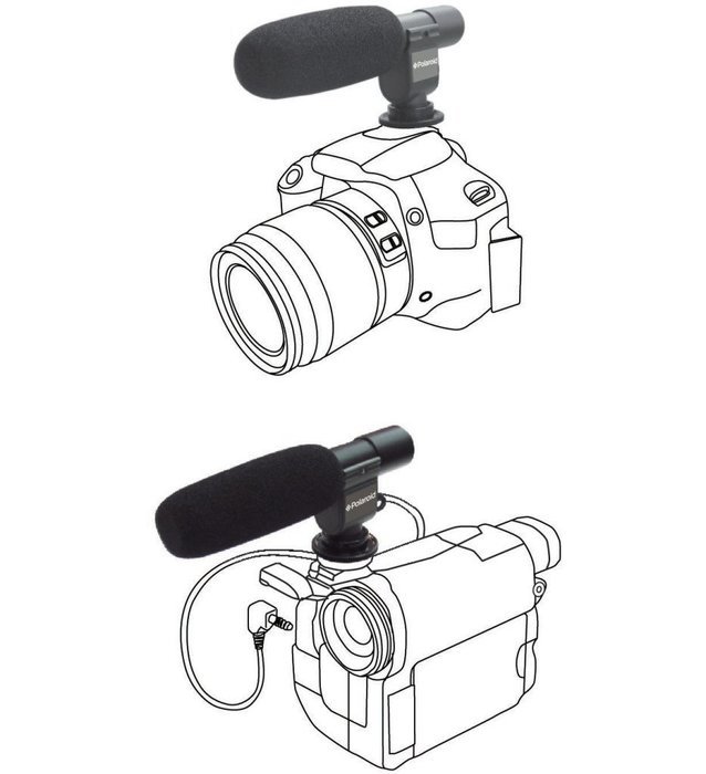 Polaroid Pro Video Condenser Shotgun Microphone For The Pentax K-01, K-30, K-X, K-7, K-5, K-R, 645D, K20D, K200D... N5