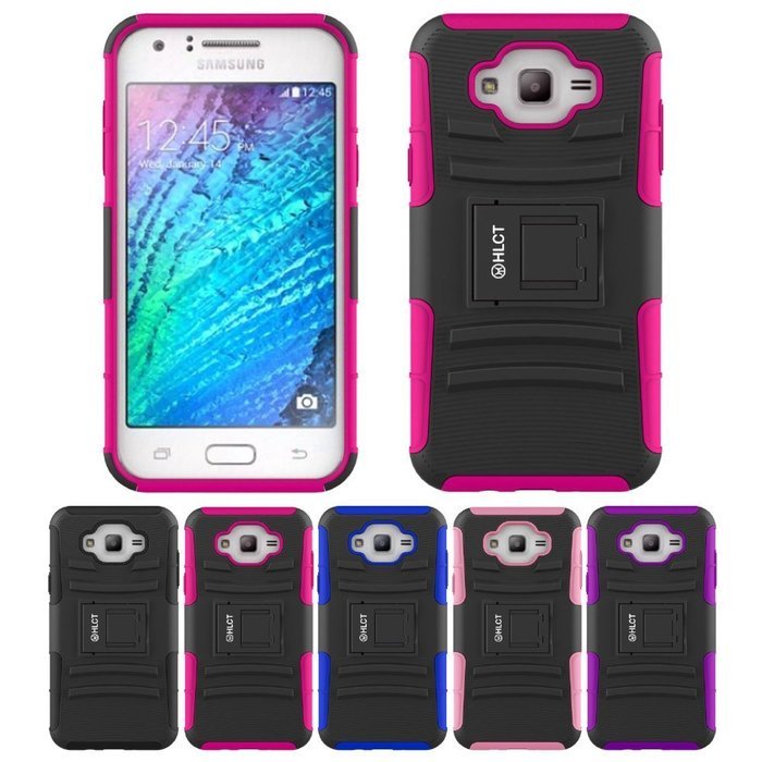Galaxy J7 Case, HLCT Rugged Shock Proof Dual-Layer PC and Soft Silicone Case With Built-In Kickstand for Samsung... N29