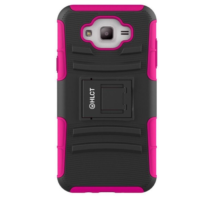 Galaxy J7 Case, HLCT Rugged Shock Proof Dual-Layer PC and Soft Silicone Case With Built-In Kickstand for Samsung... N30