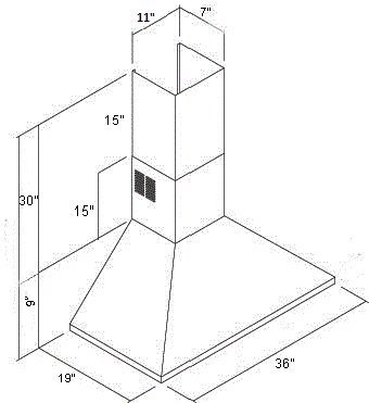 NT AIR Range Hood Wall Mounted Stainless Steel CH-105-CS-36 N5