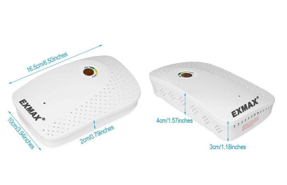 EXMAX Cordless Renewable and Rechargeable Mini Dehumidifier for Absorbing Moisture in Small Spaces eg: Wardrobes...