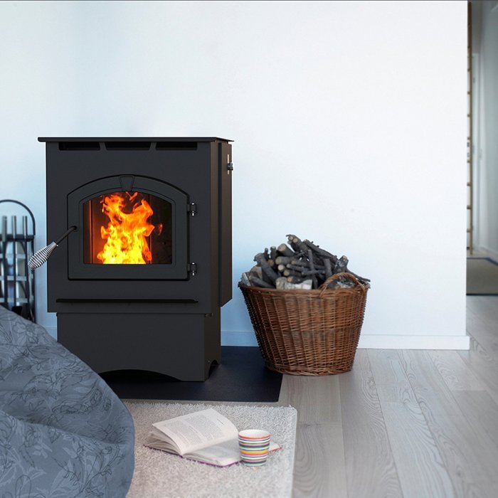 Pleasant Hearth Cabinet Style 50000 BTU's Pellet Stove with 120-Pound Hopper N4