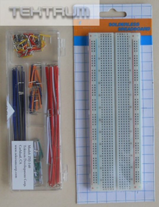 TEKTRUM EXTERNALLY POWERED SOLDERLESS 1660 TIE-POINTS EXPERIMENT PLUG-IN BREADBOARD WITH ALUMINUM BACK PLATE AND... N7