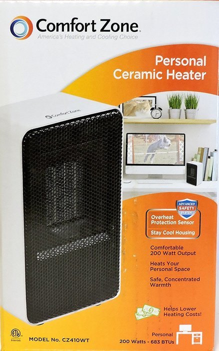 Fan Forced Personal Ceramic Heater Only 7" Tall Take It with You 200 Watt Output 683btu Energy-Smart, uses only...