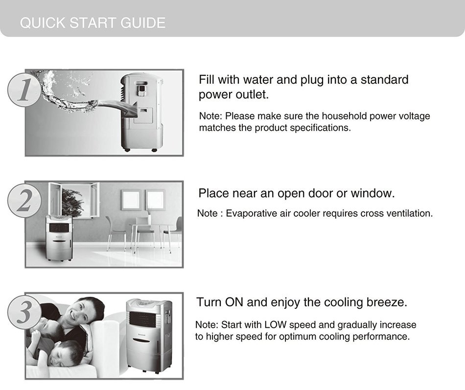 Honeywell CL25AE 52 Pt. Indoor Portable Evaporative Air Cooler with Remote Control - White N12