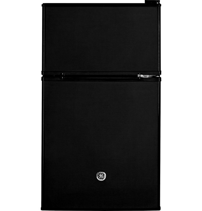 GE Black Double-Door Compact Refrigerator N2