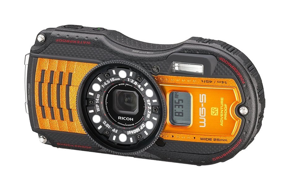 Ricoh 16 Waterproof Underwater Digital Camera Hybrid with 3" LCD, Orange (WG-5 GPS) N3