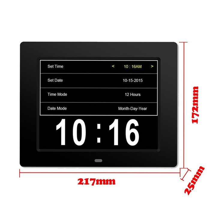 Digital Day Calendar Clock,HENGLING Memory Day Date Time Clock 8 Inch Led Digital Clocks Non-Abbreviated Great... N9