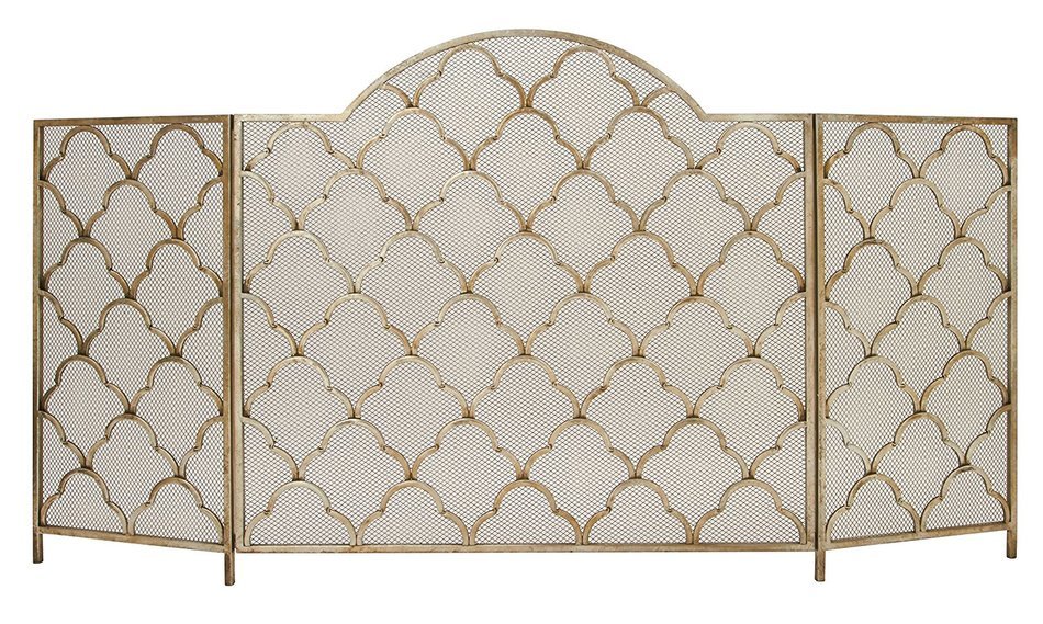 Benzara 67070 Sturdy Metal Fireplace Screen, 63" W x 34" H