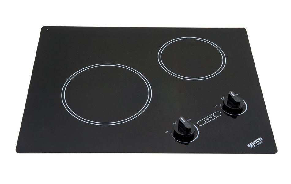Kenyon B41694 6-1/2 and 8-Inch Arctic 2-Burner Cooktop with Analog Control UL, 208-volt, Black