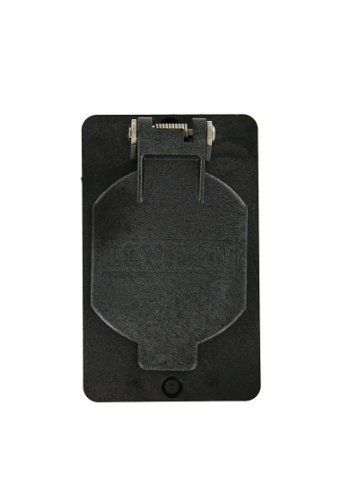 Leviton 3057-E Coverplate, Single-Gang, Flip-Lid, 1.39-Inch Diameter, Weather-Resistant, Black by Leviton