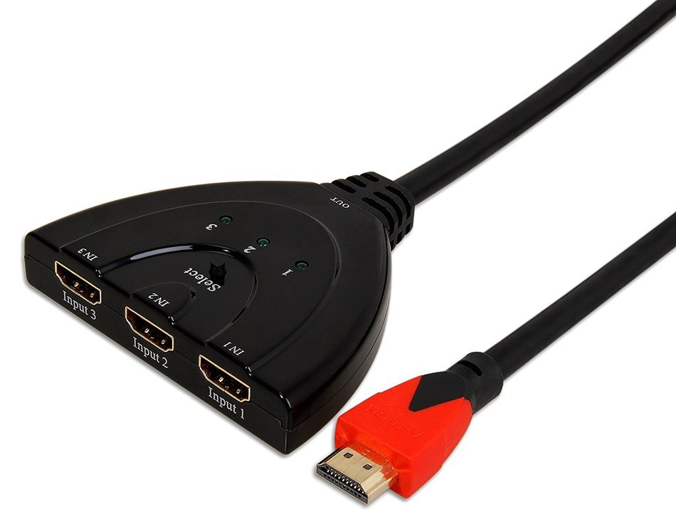 A-technology Sl3103 3&times;1port Hdmi Pigtail Switch3&times;1 with 0.6 Ft Hdmi Cable Can Make You Connect Dvd/xbox360/stb... N27