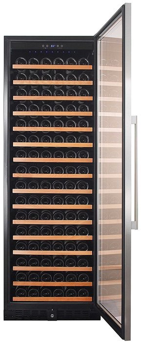 Smith & Hanks 166 Bottle Single Zone Wine Refrigerator, Stainless Steel Door, Built-In or Free Standing N4