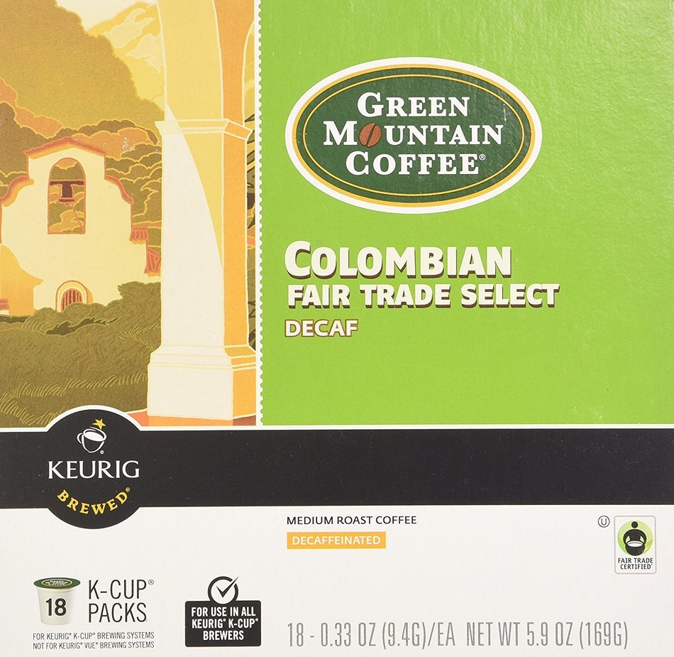 Green Mountain Columbian Fair Trade Select Medium Roast Decaf Coffee Keurig K-Cup, 36 Count N3