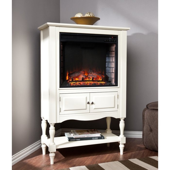 Southern Enterprises Catalyne Vertical Console Fireplace - White