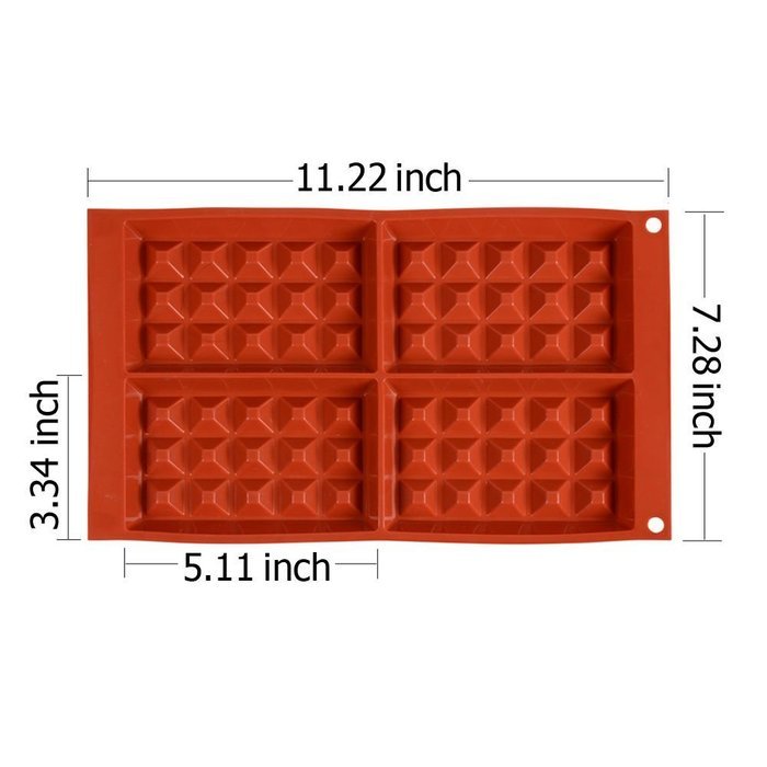 4-Cavity Mini Fancy Bundt Waffles Cake Cookie Pan Silicone DIY Mold Baking Mould N4
