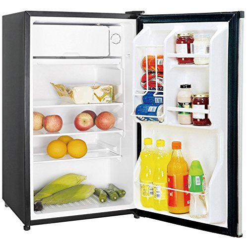 3.5 Cubic Foot, Thermostat Control, Compact Refrigerator, Black/Stainless Steel N2