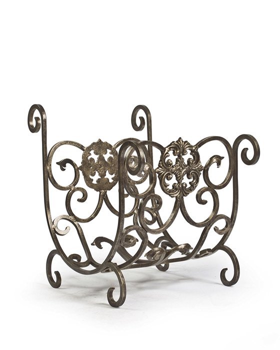 Balsam Hill Estate Fireplace Wood Holder - Gold | Gold | 23"L x 15.5"W x 21"H