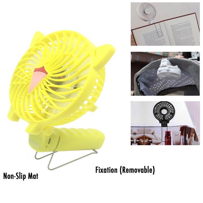 Portable USB Mini Fans with Umbrella Hanging and Metal Clip (Black) N9