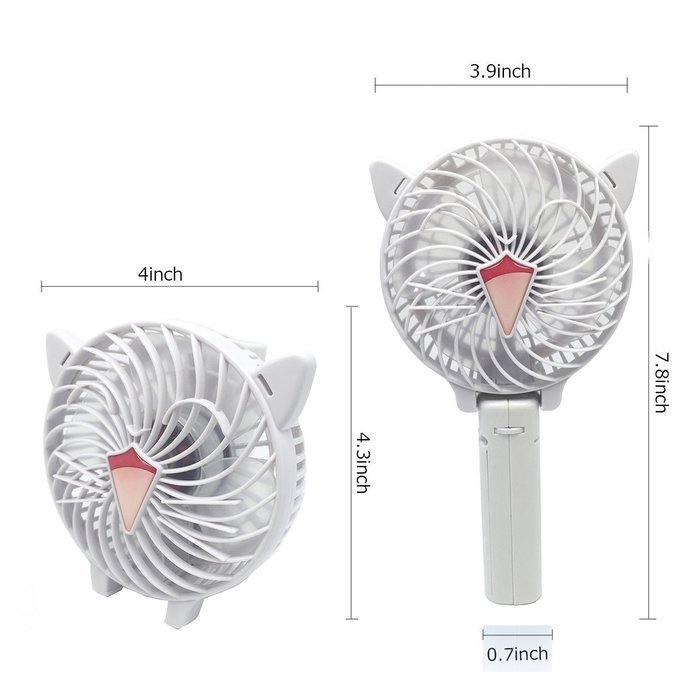 Portable USB Mini Fans with Umbrella Hanging and Metal Clip (Black) N10
