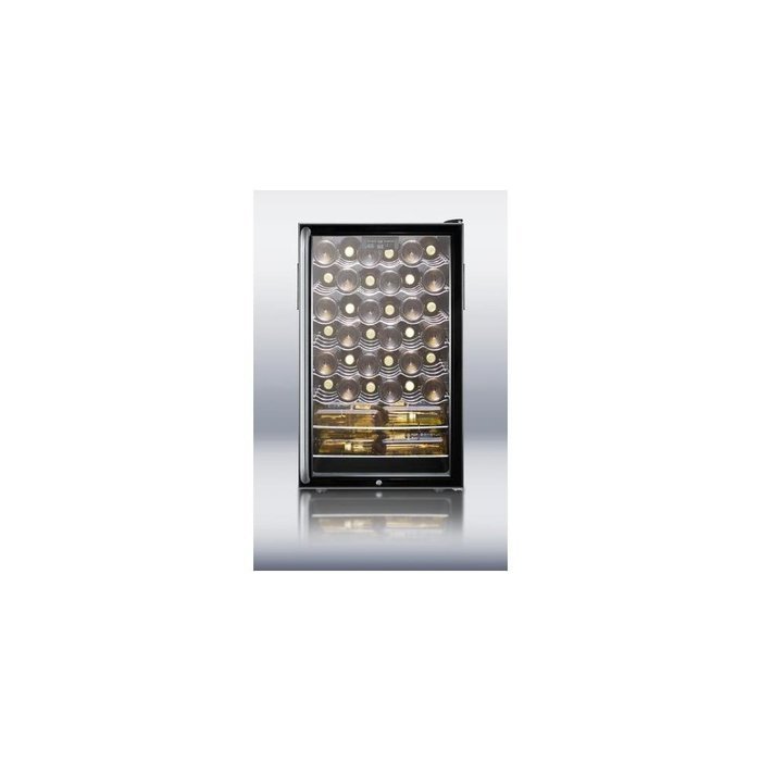 Summit SWC525L7SH: Commercially listed 20" wide freestanding wine cellar with lock, digital thermostat and full-length... N2