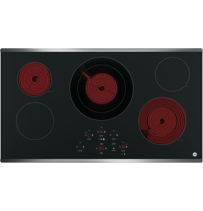 GE JP5036SJSS 36" Black Electric Smoothtop Cooktop (Stainless Trim) N5