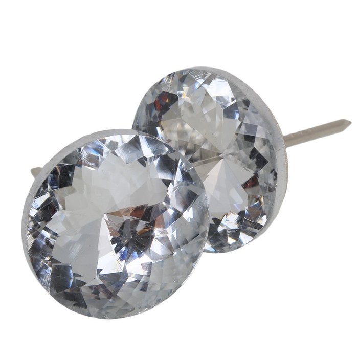 20pcs Silver and White 25mm Dia Sparkly Crystal Upholstery Sofa Headboard Buttons Nails Wall Decor by ZIJIA N2