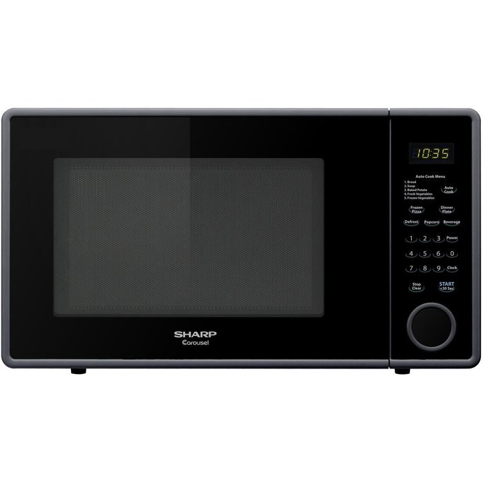 Sharp Carousel Countertop 1000 Watt 1.1 Cubic Feet Microwave Oven (Black) N5