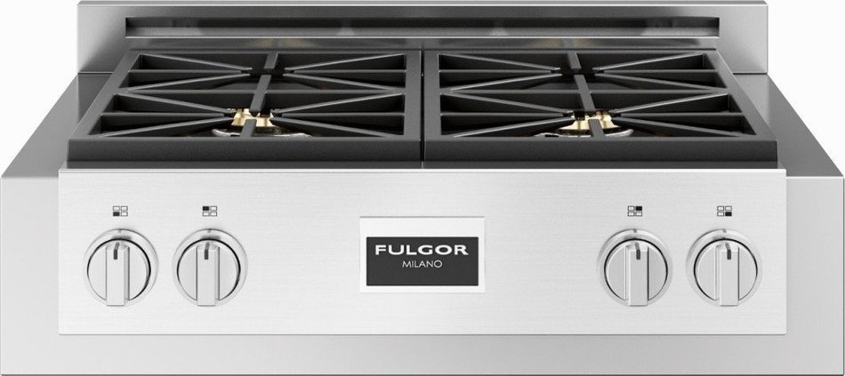 Fulgor Milano F6GRT304S1 30" 600 Series Gas Sealed Burner Style Cooktop with 4 Burners, Dual Flame Burners in...