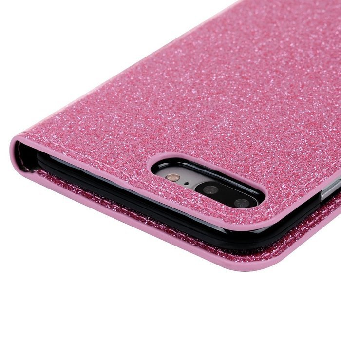 Badalink iPhone 7 Plus Wallet Case (5.5") Stand Flip Case Shiny Glitter PU Leather Case Shockproof Soft TPU Inner... N19