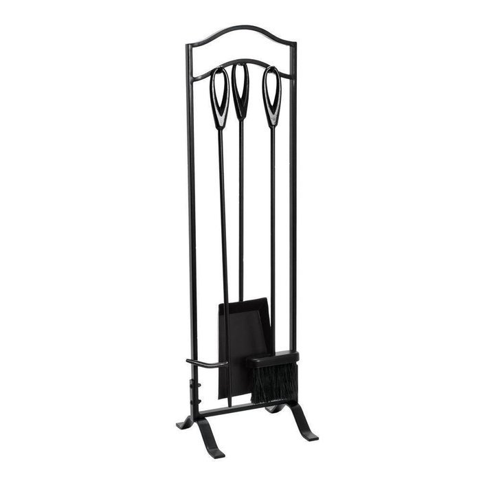 Northwoods Salishan 4-Piece Fireplace Tool Set Black Finish Fireplace Tool Set